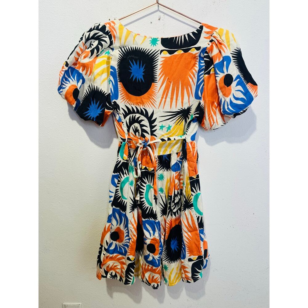 UNTITLED IN MOTION Multicolored Abstract Stars Moon Front Button Mini Dress XS - Picture 3 of 15